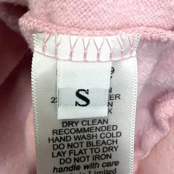 LAUREN MOSHI Peace Love Happiness Lips Graphic Sweatshirt Womens S Pink Ruffles - Picture 6 of 8